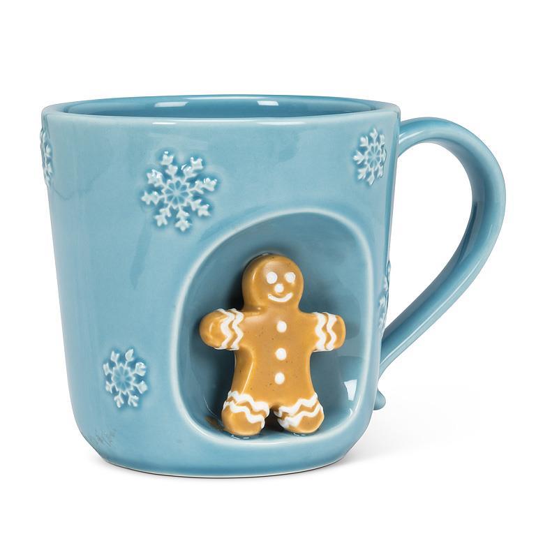 Snowflake Mug with Gingerbread Man