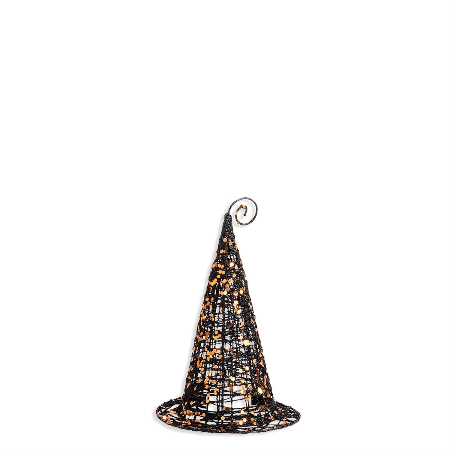 Small Black Glitter Wire Witches Hat