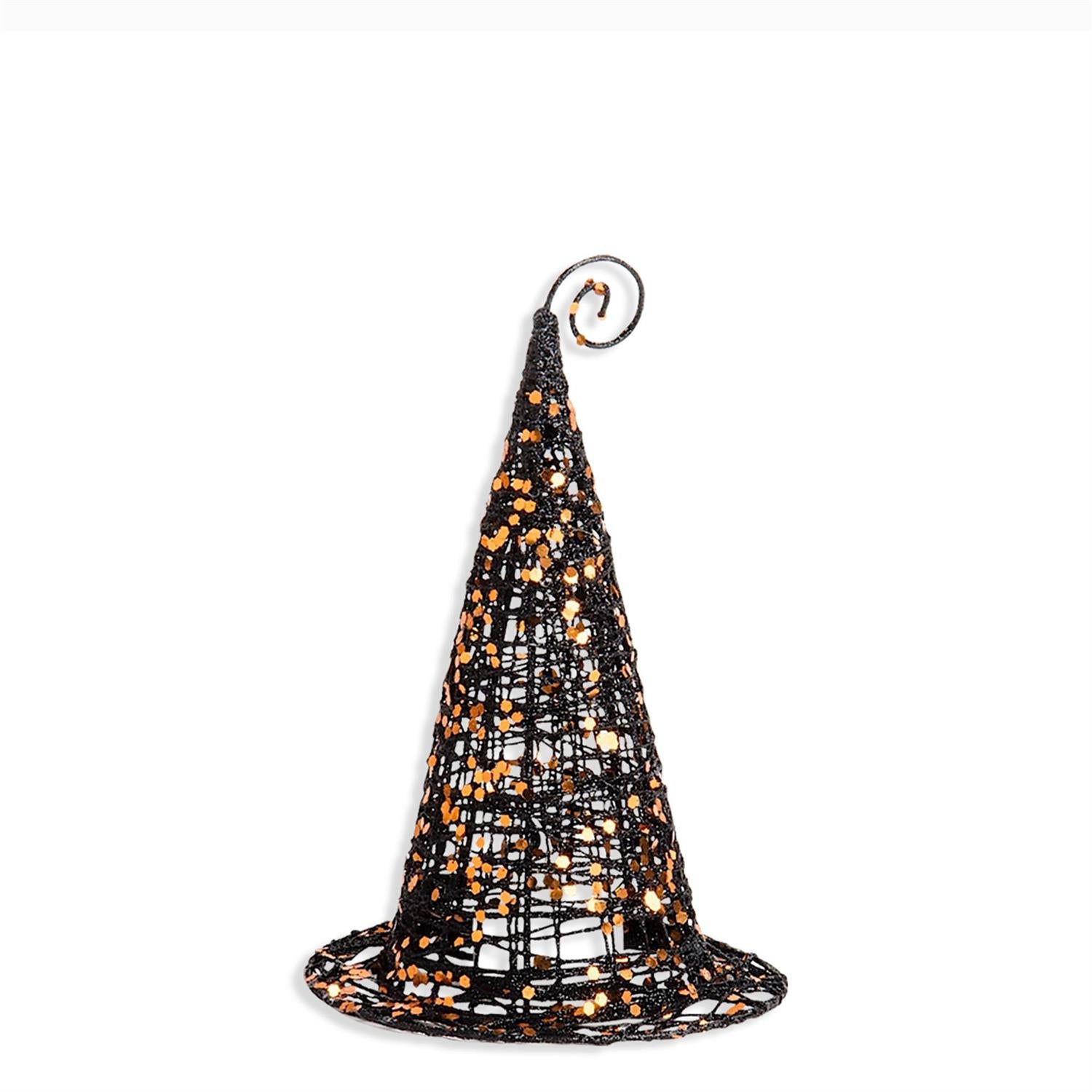 Medium Black Glitter Wire Witches Hat