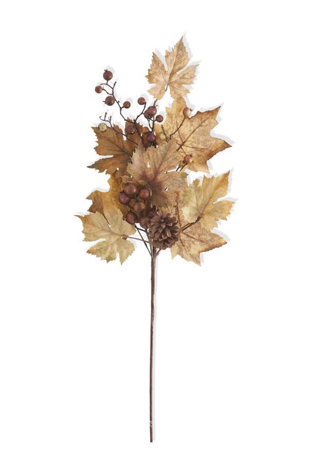 30 Inch Maple Leaf Spray with Berries and Pinecones