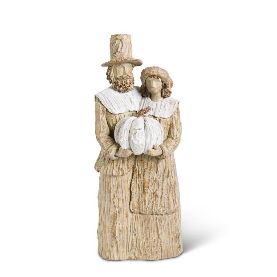 Tan & Cream Resin Pilgrim Man & Woman