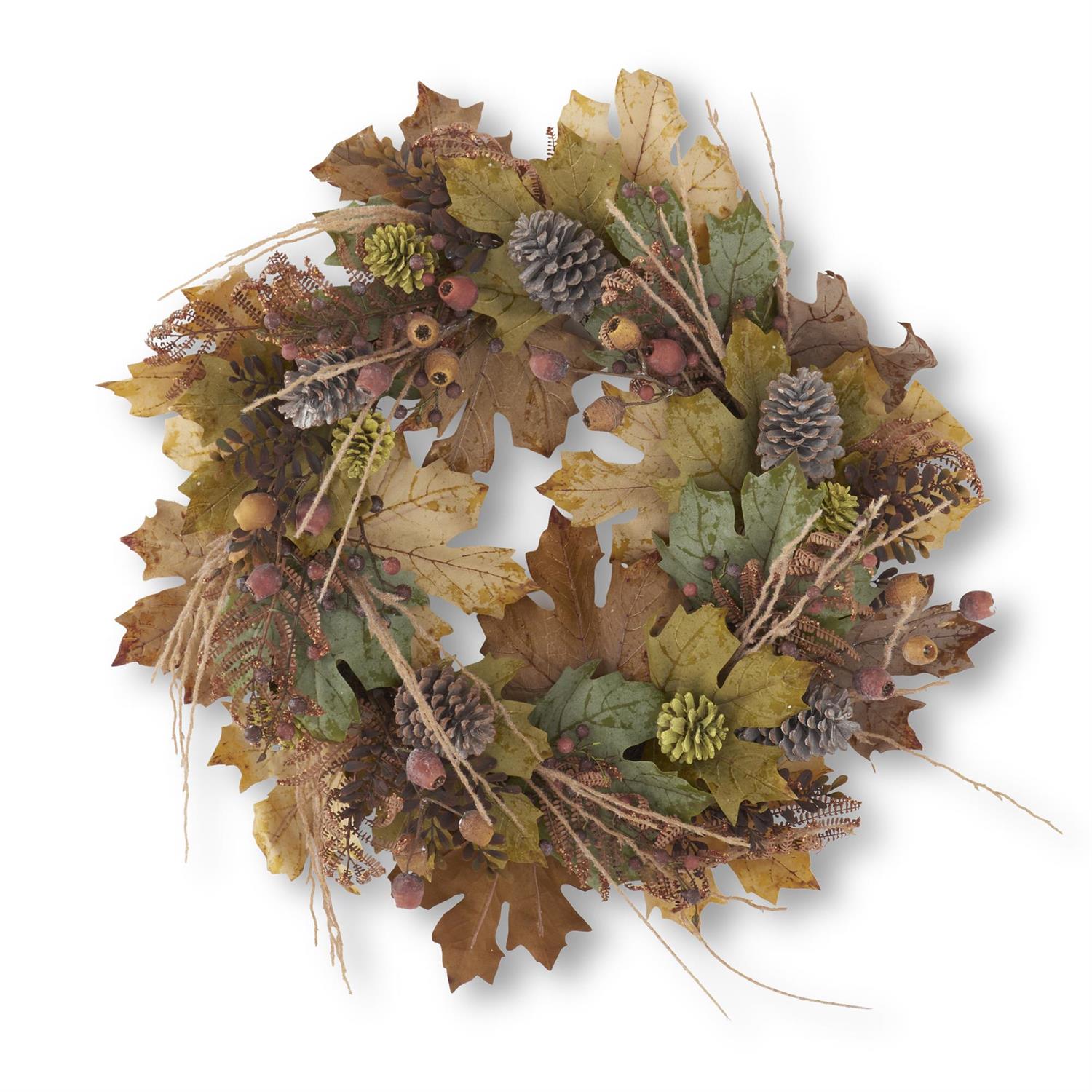 28 Inch Multi Color Fall Wreath with Foliage