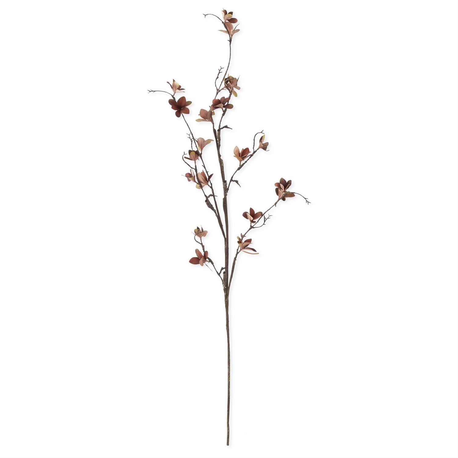 40 Inch Brown Magnolia Blossom Spray