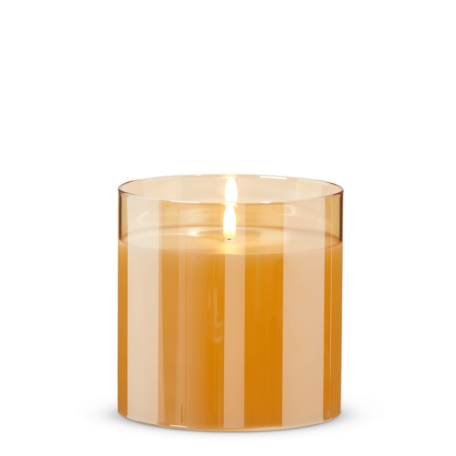 6 x 6 Gold Glass Ivory Pillar Candle