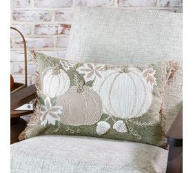 14 x 20 Autumn Pumpkins Green Pillow