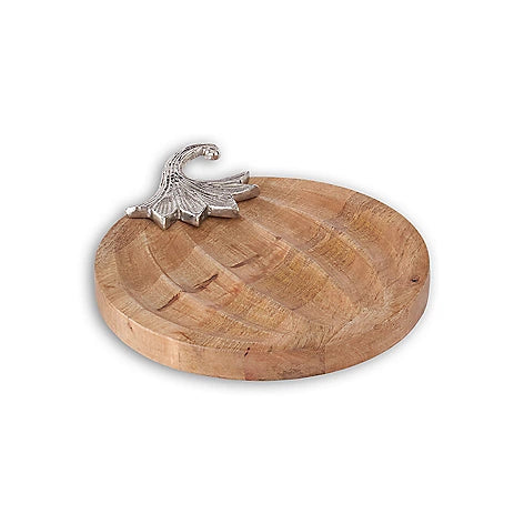 9.5 Inch Wood Pumpkin Tray