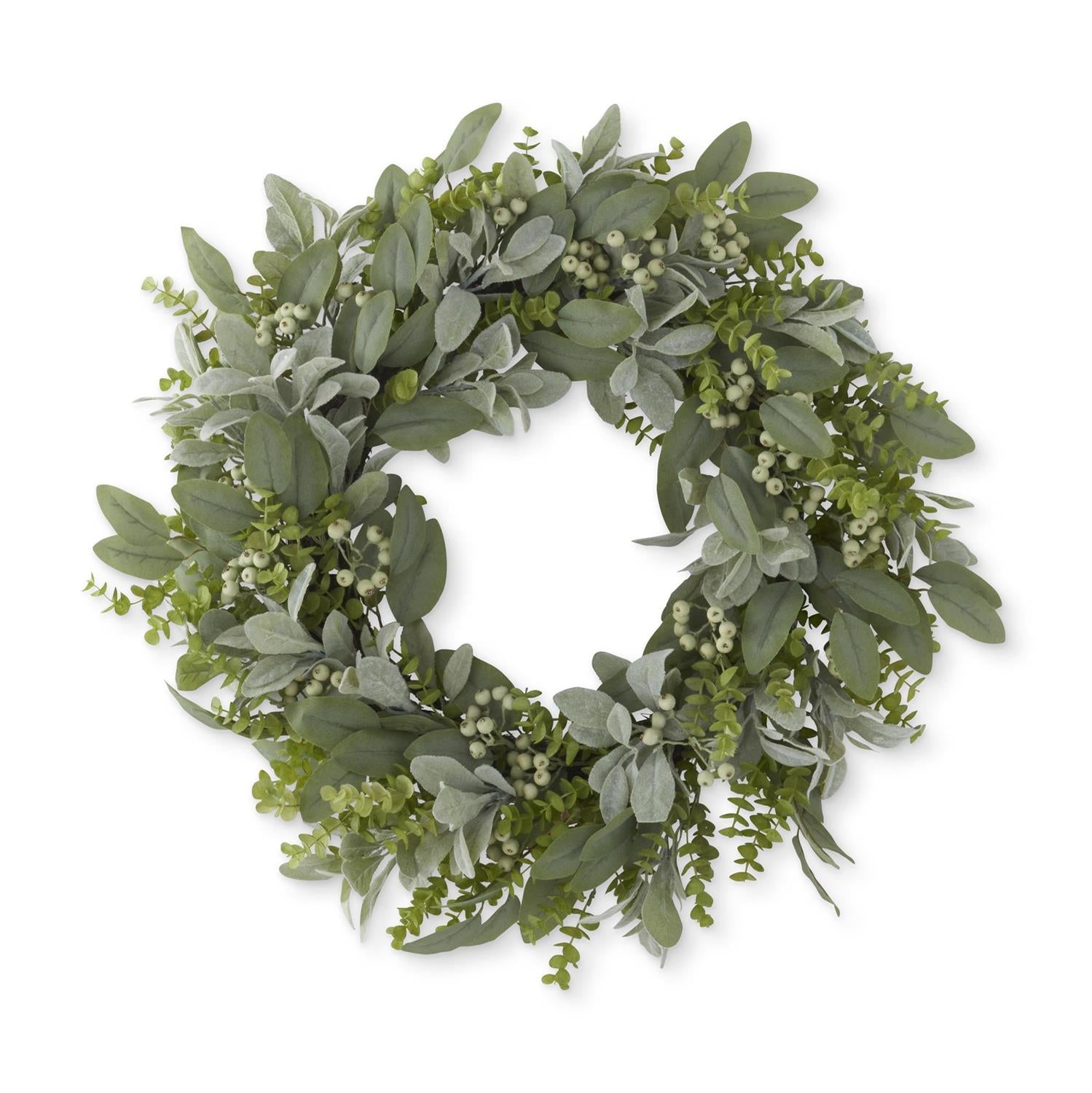 30 Inch Mixed Green Foliage with Berries Wreath