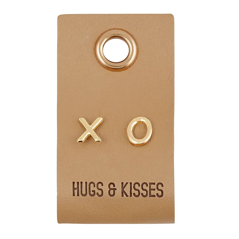 Leather Tag Earrings - XO