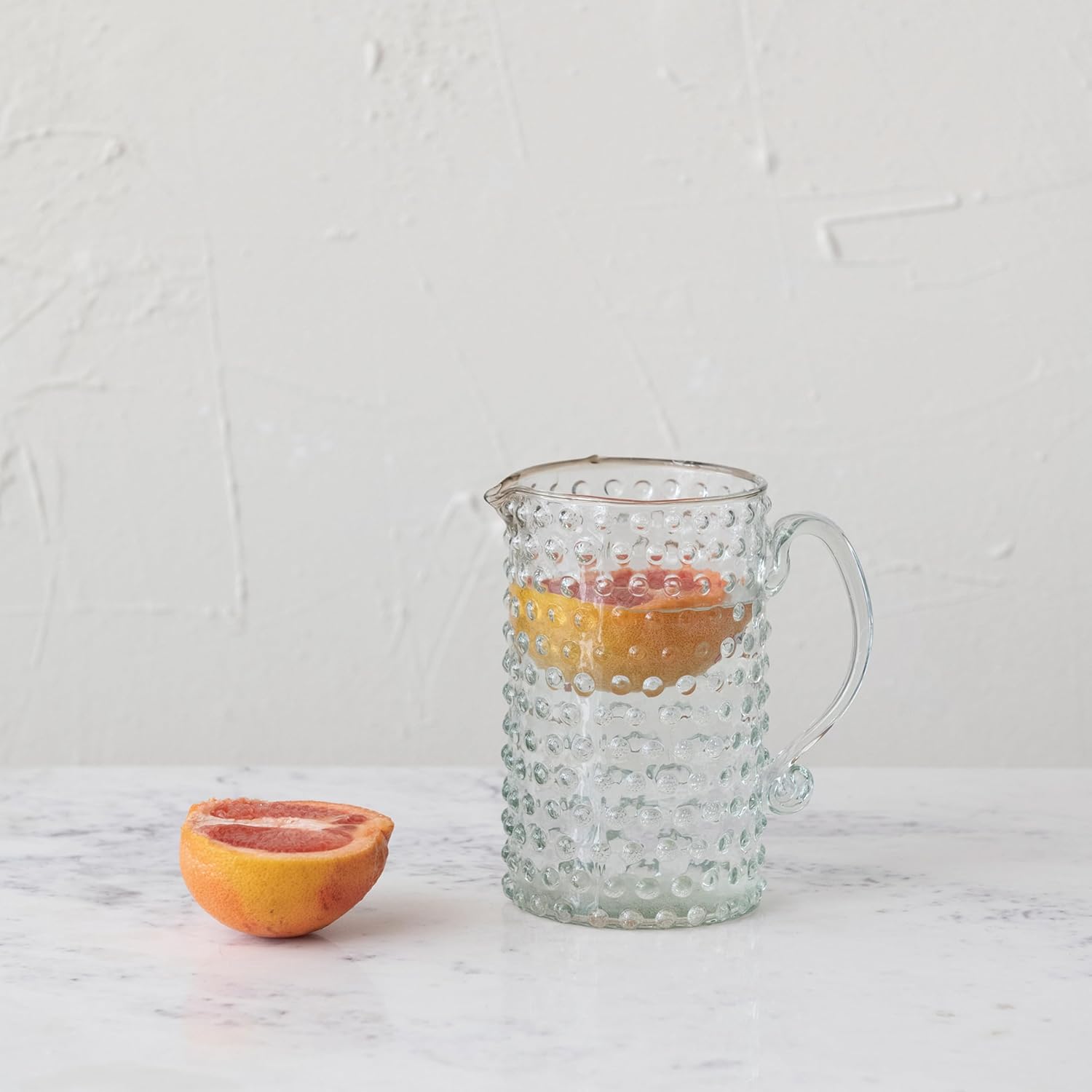 Clear Hobnail Glass Pitcher