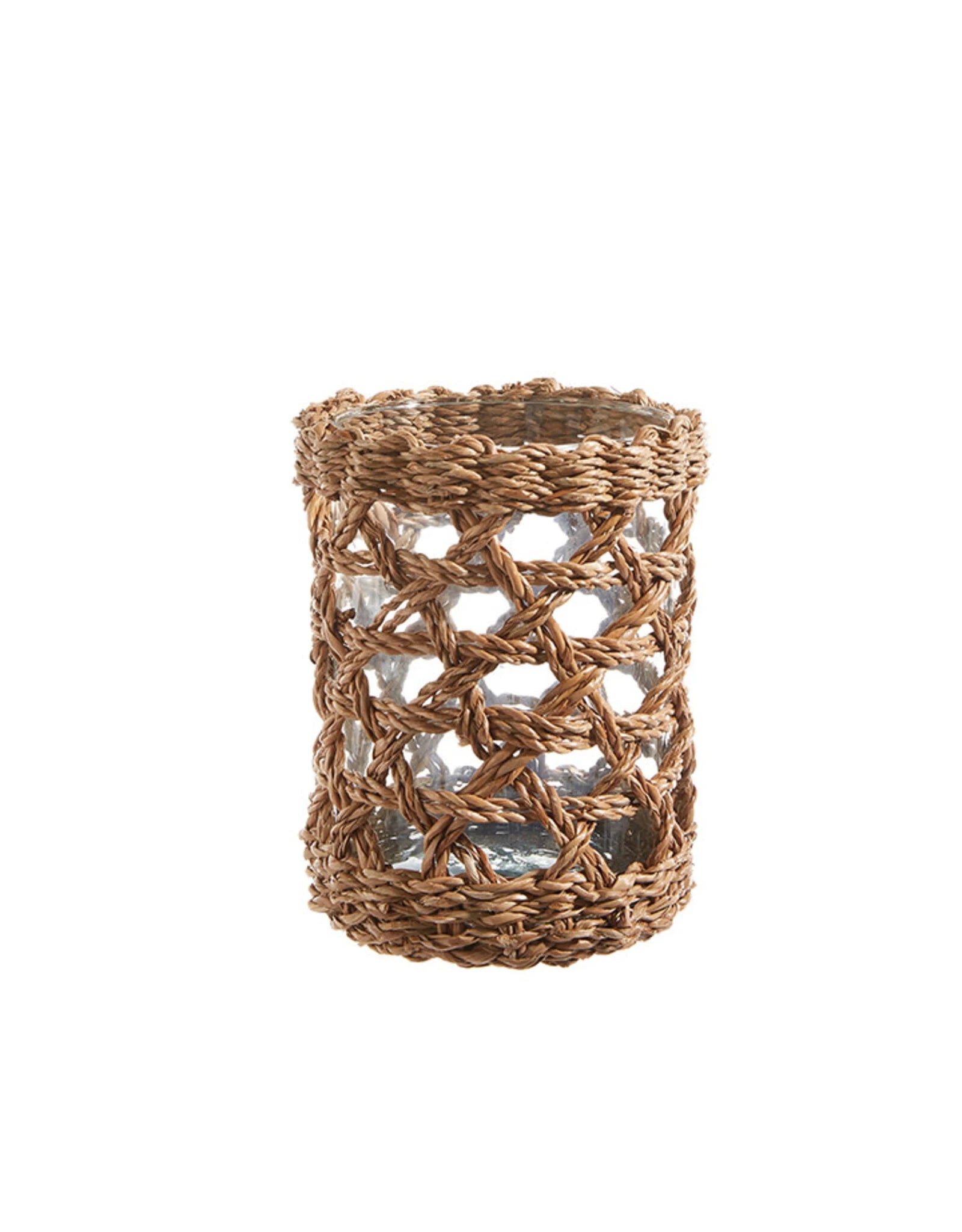 Small Seagrass Hurricane with Glass Insert