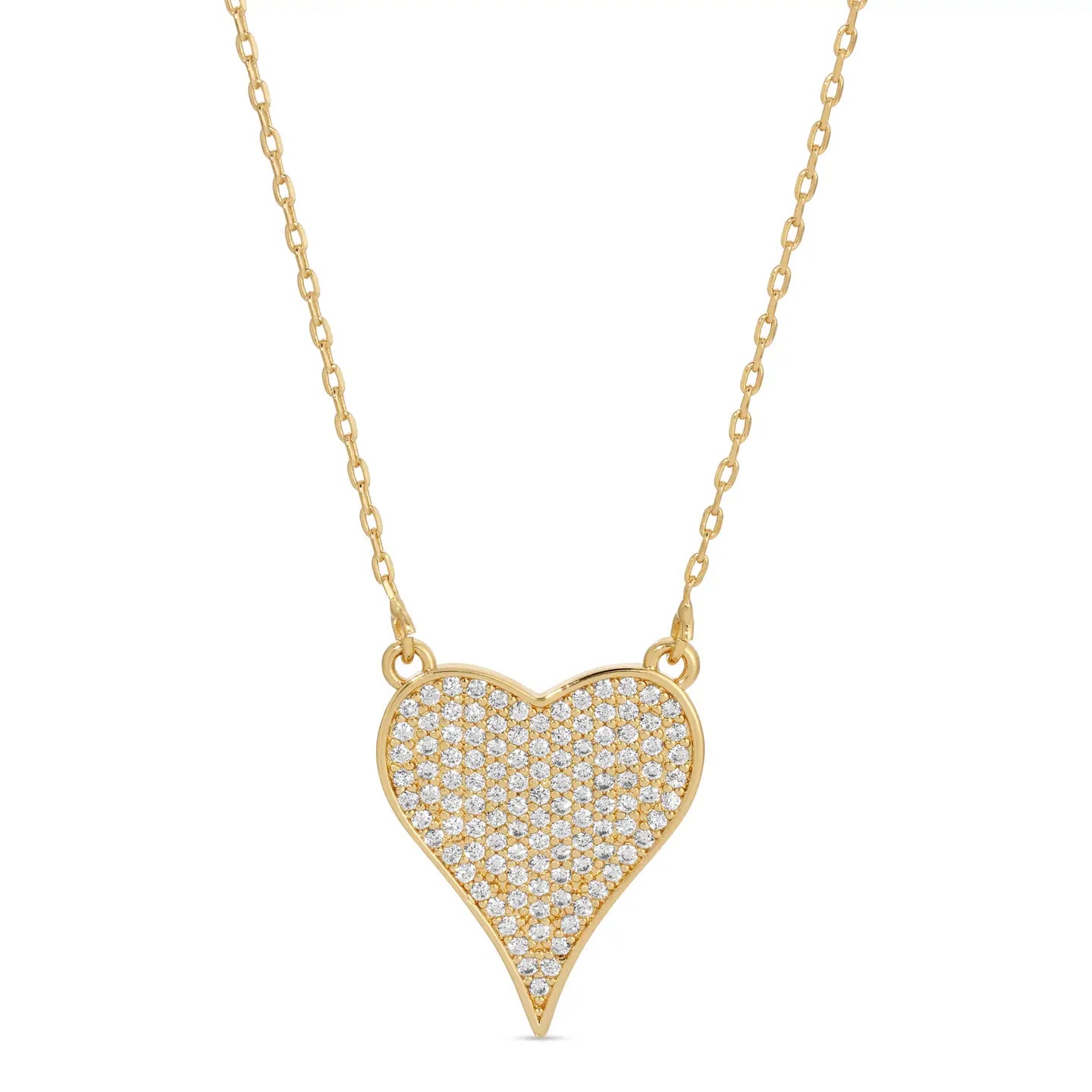 Gold Pave Heart Necklace
