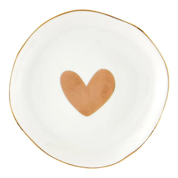 Ceramic Tray Gold Heart