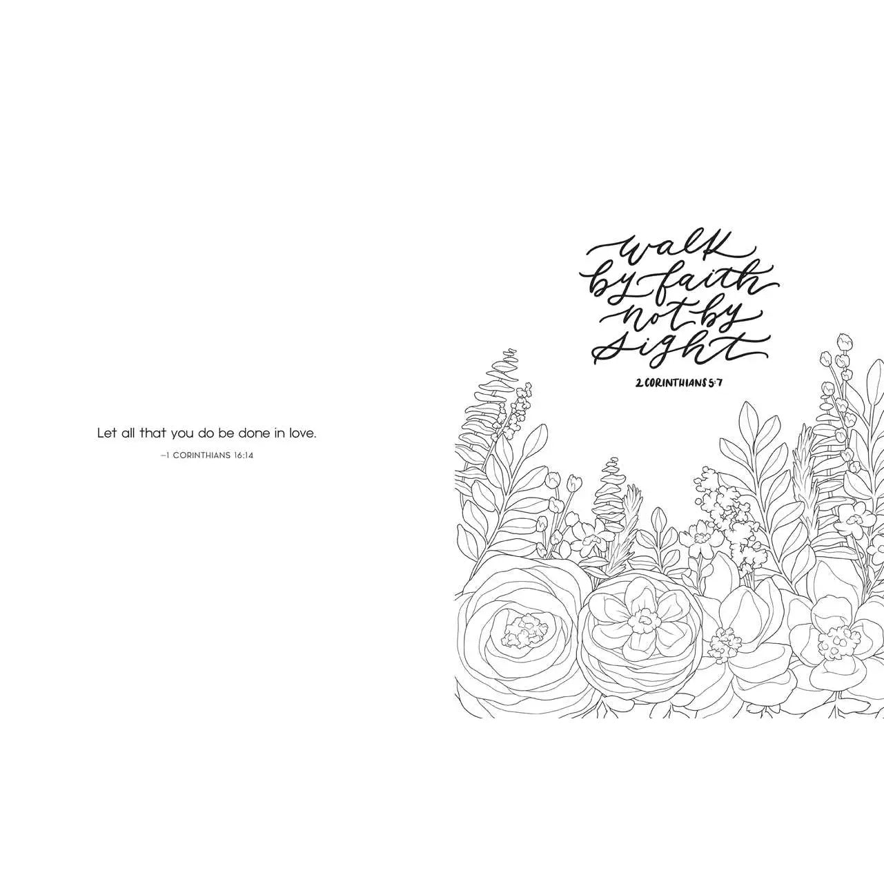 Scriptures and Florals Coloring Book By Allison Loveall