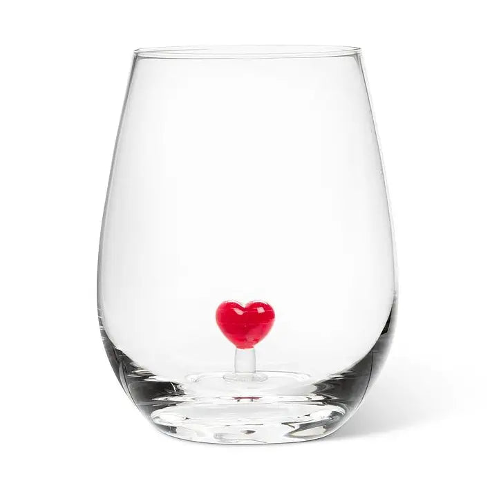 Heart Icon Stemless Wine Glass