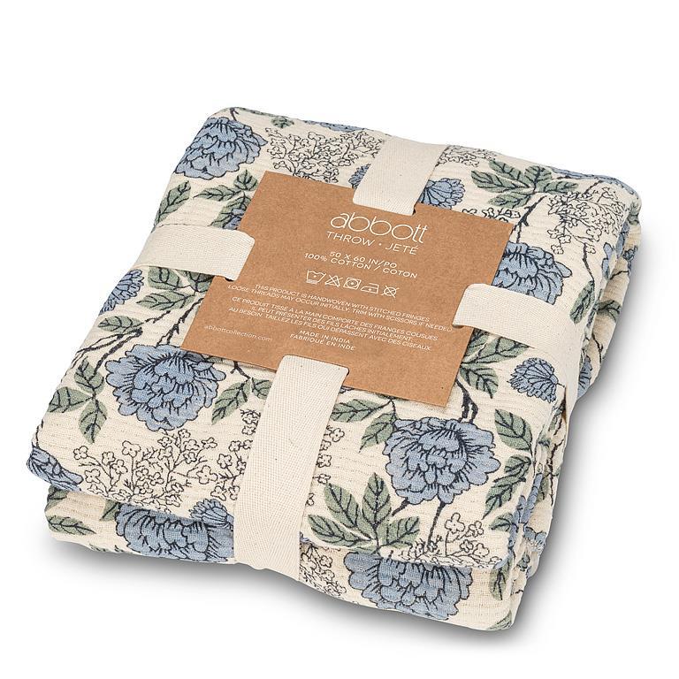 Blue Floral Throw