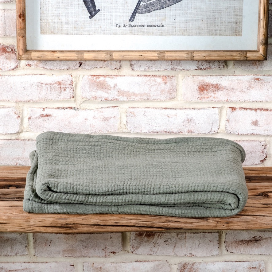 Burnt Olive Cotton Throw