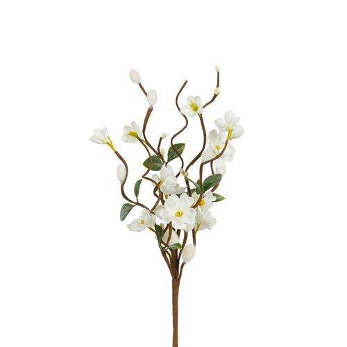 11.5 Inch White Floral Pussy Willow Pick