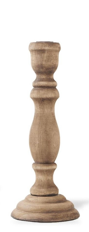 Small Brown Wood Taper Candleholder