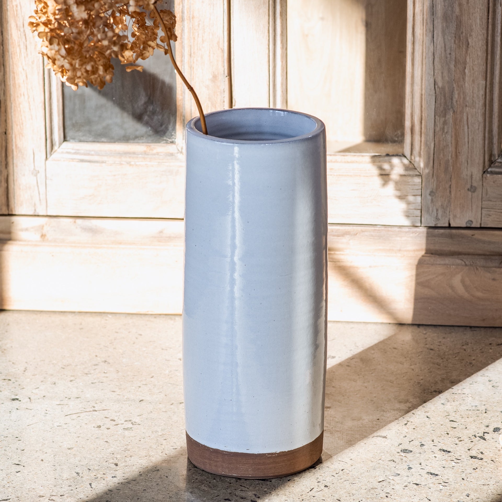 14" Two Tone Tall Ceramic Vase
