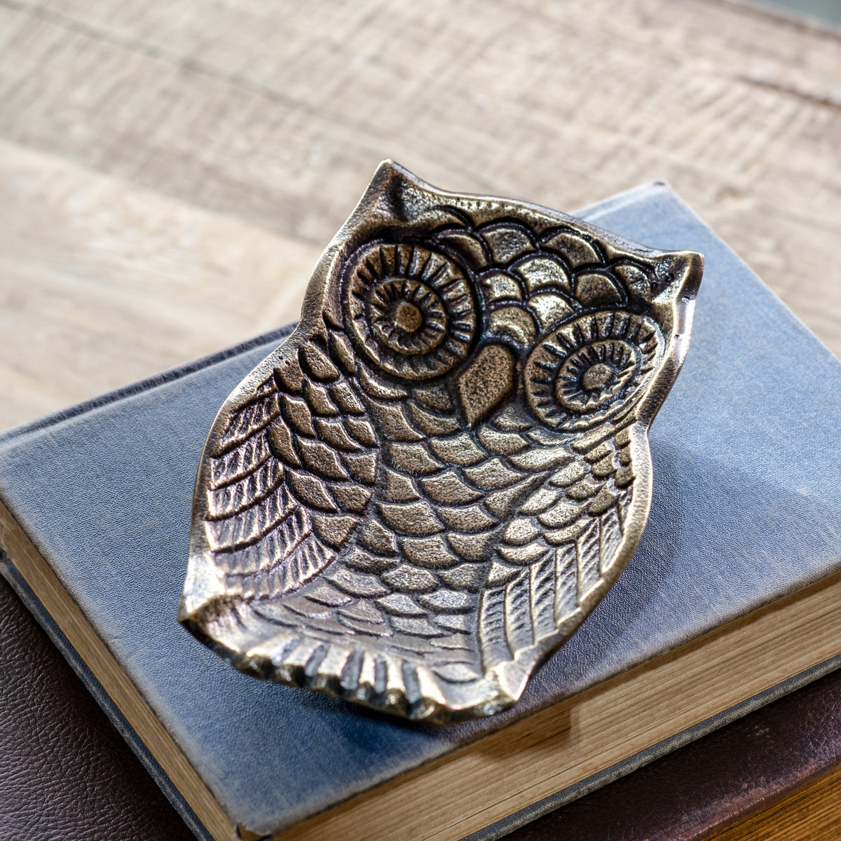 BRASS ANTIQUE OWL TRAY