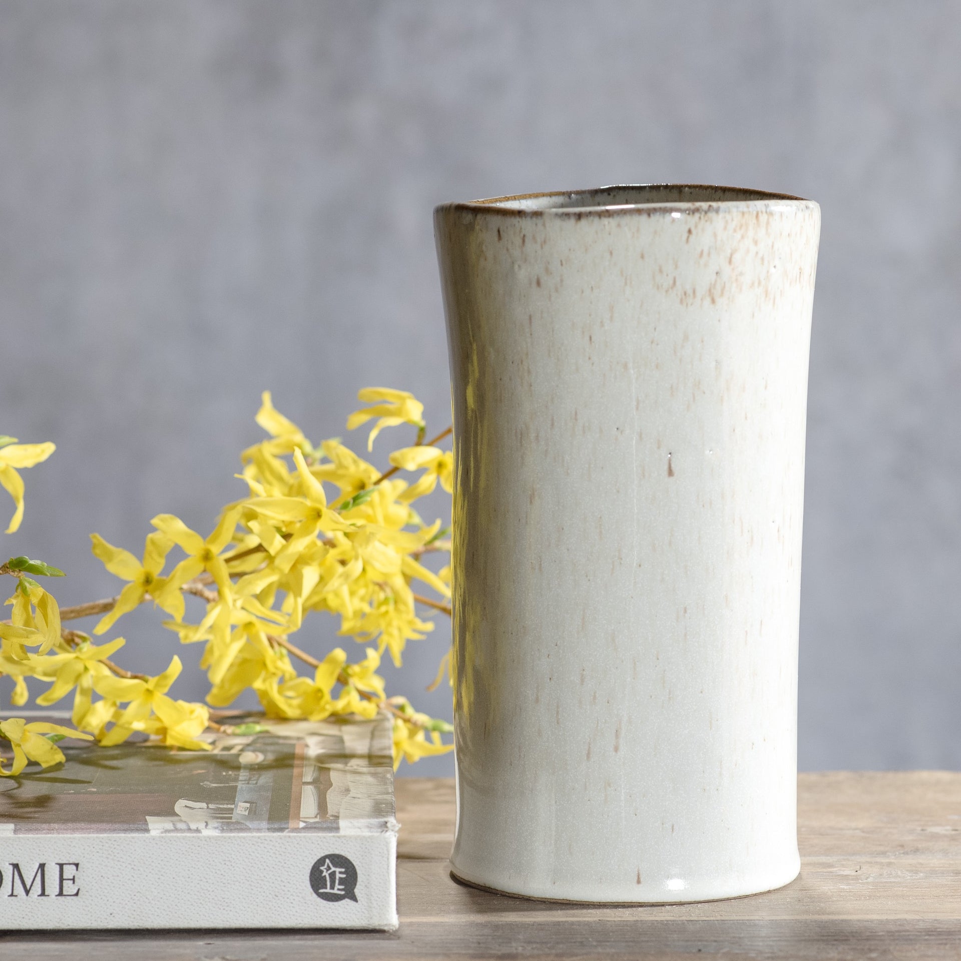 8.3" White Sand Ceramic Vase