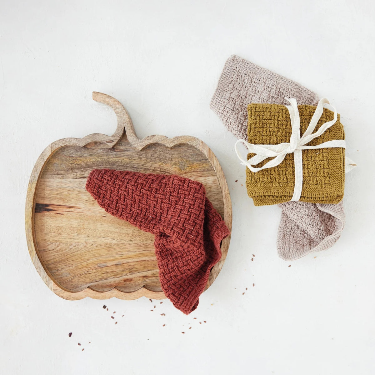 Cotton Knit Dish Cloths, Set of 3