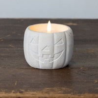 CREAM JACK-O-LANTERN 3D FLAME CANDLE