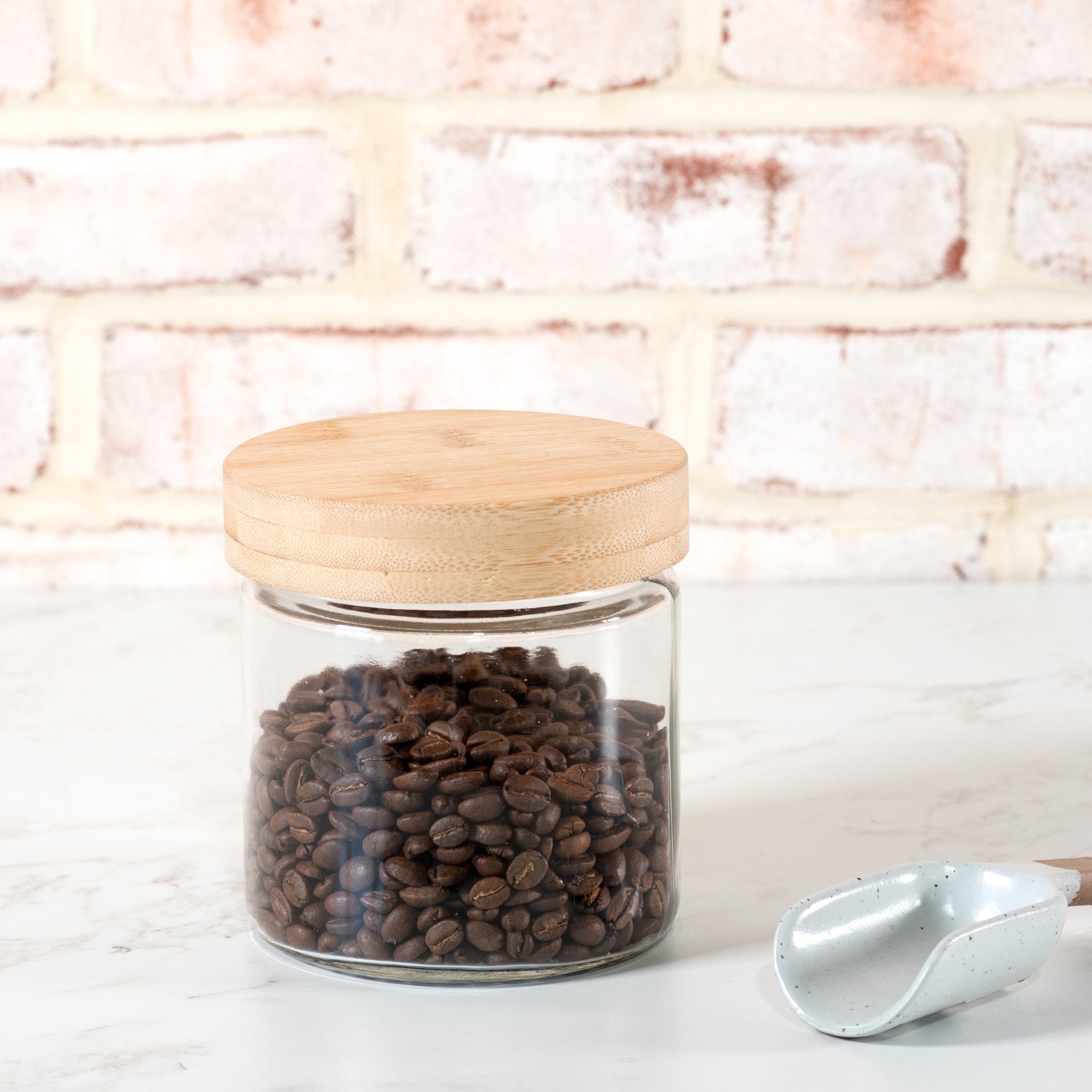 4.7" Glass Jar Bamboo Lid