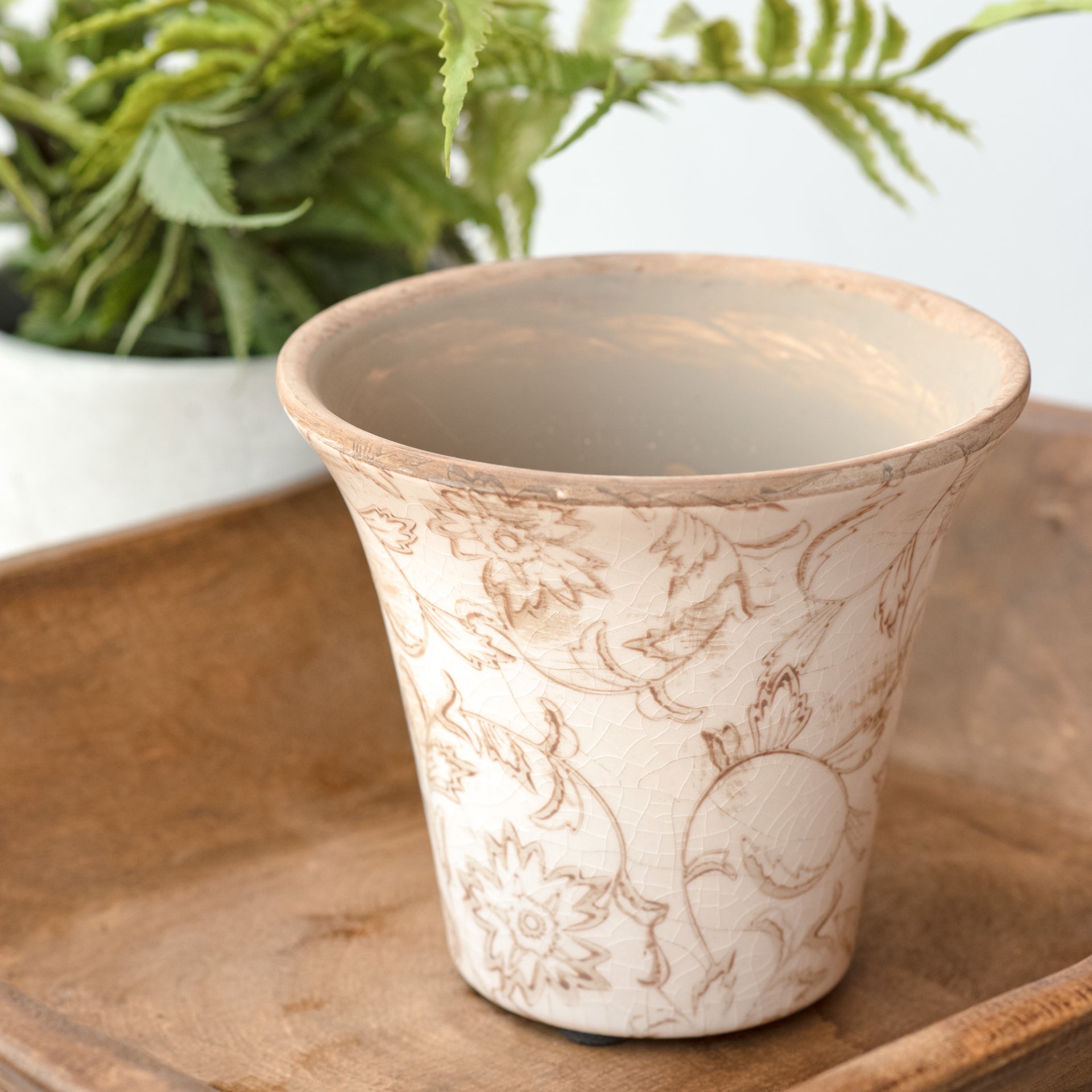 4.3" Beige Heirloom Planter