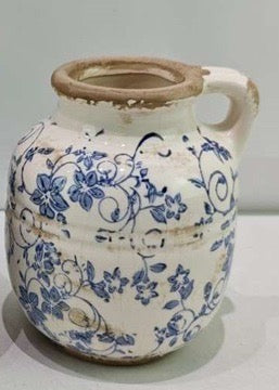 5" Blue Heirloom Handle Vase