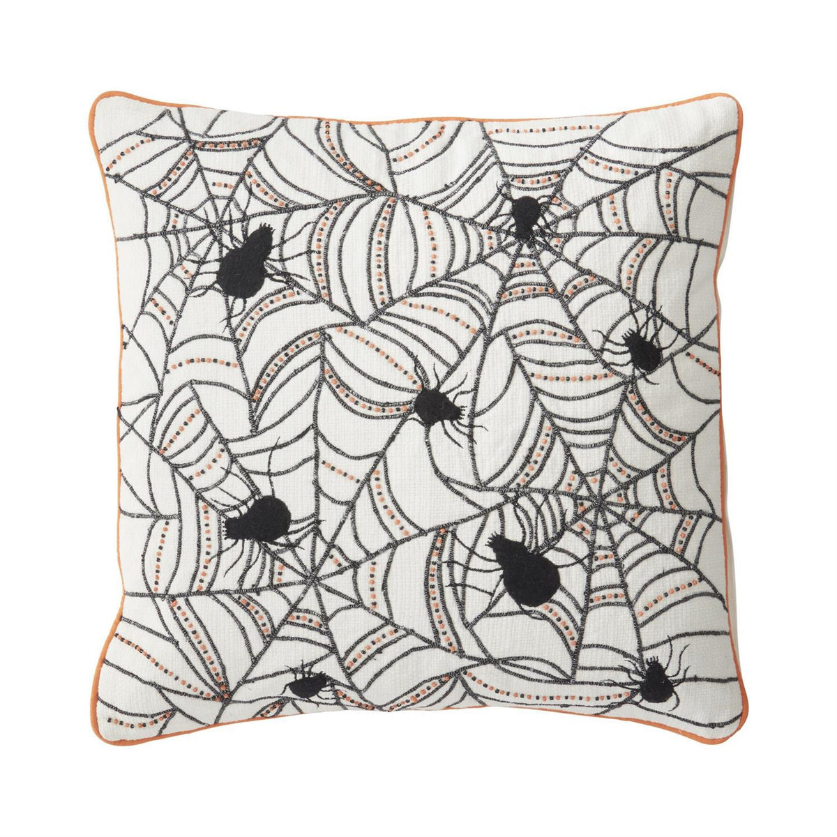 White & Black Spider Web Square Pillow