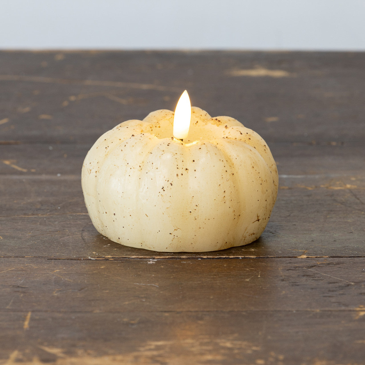 3 Inch Cream 3D Flame Short Pumpkin Candle