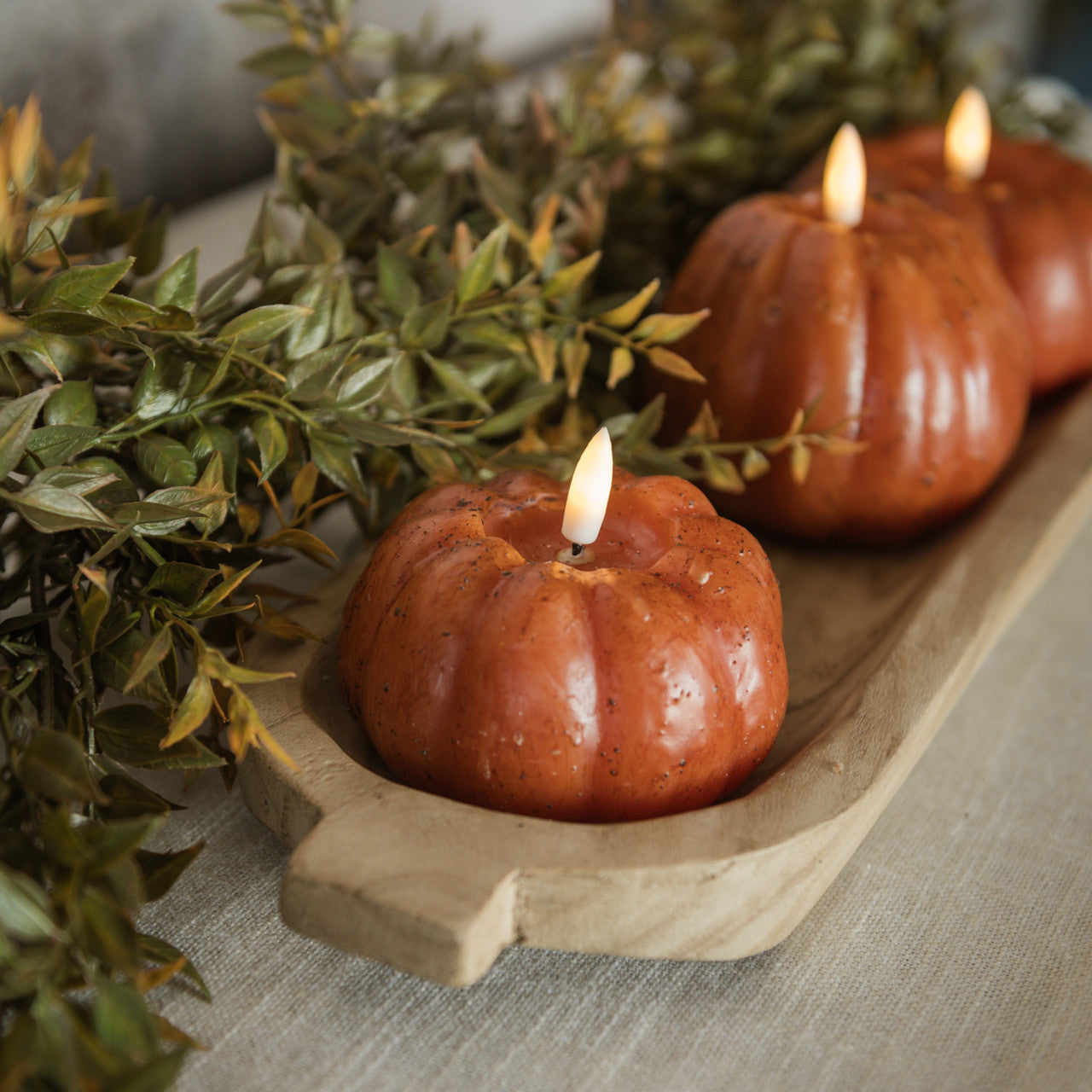 3 Inch Orange 3D Flame Short Pumpkin Candle