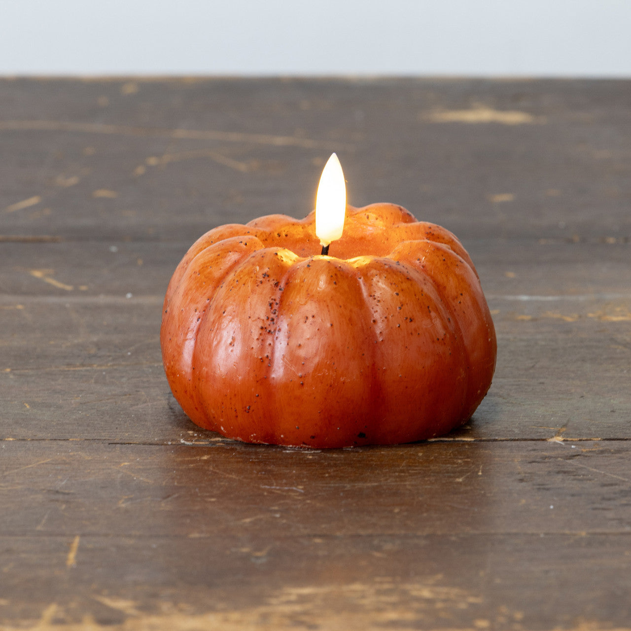 3 Inch Orange 3D Flame Short Pumpkin Candle