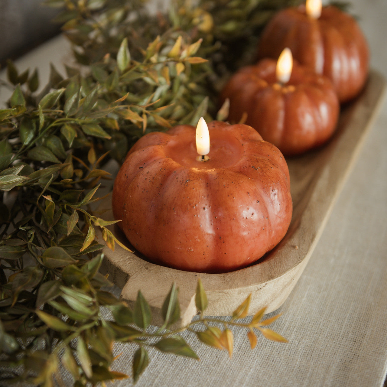 3.5 Inch Orange 3D Flame Pumpkin Candle
