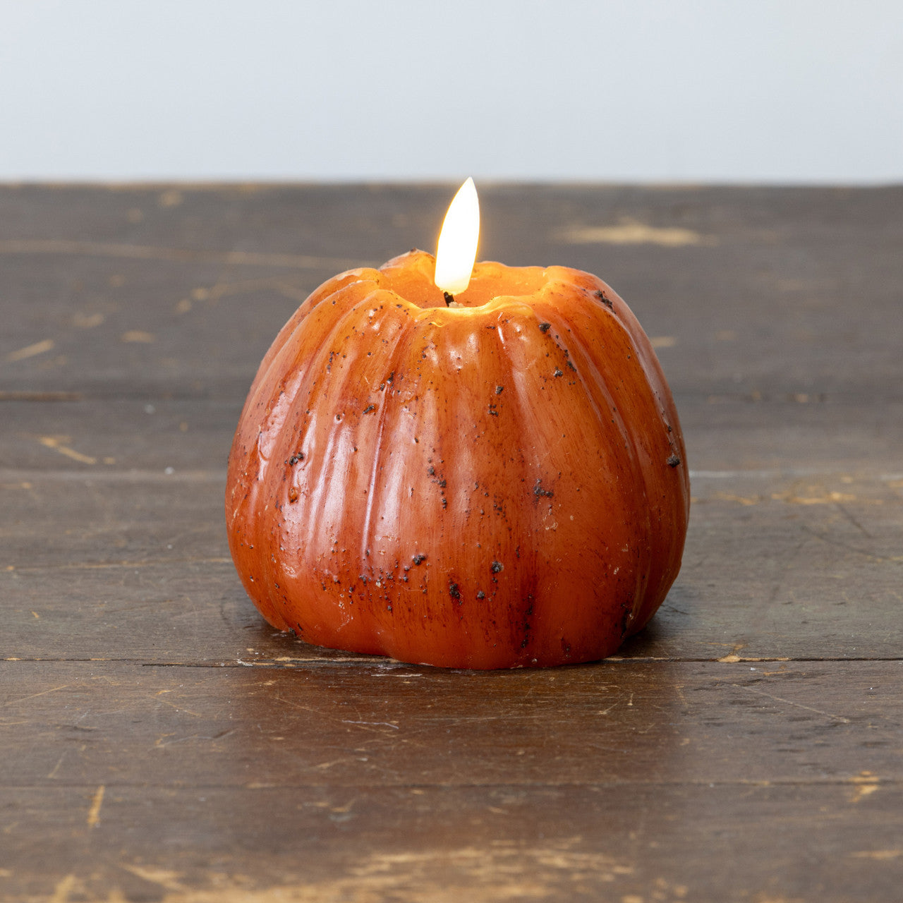 4 Inch Orange 3D Flame Tall Pumpkin Candle