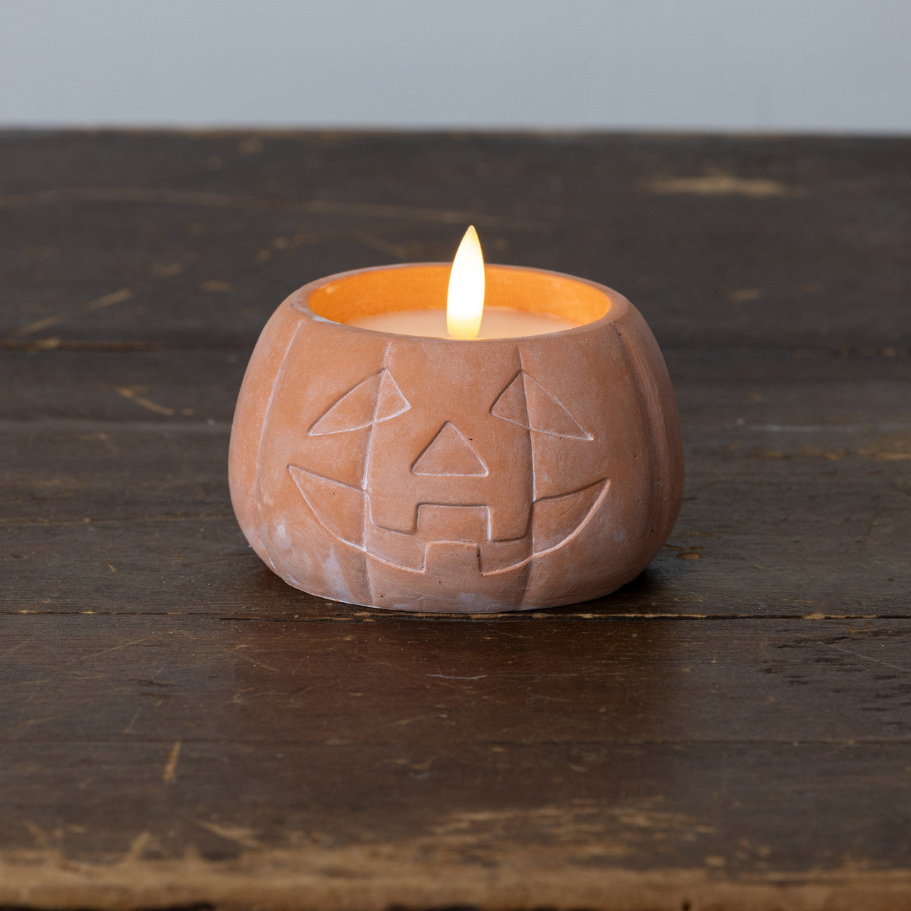 3 Inch Orange Jack-O-Lantern 3D Flame Candle