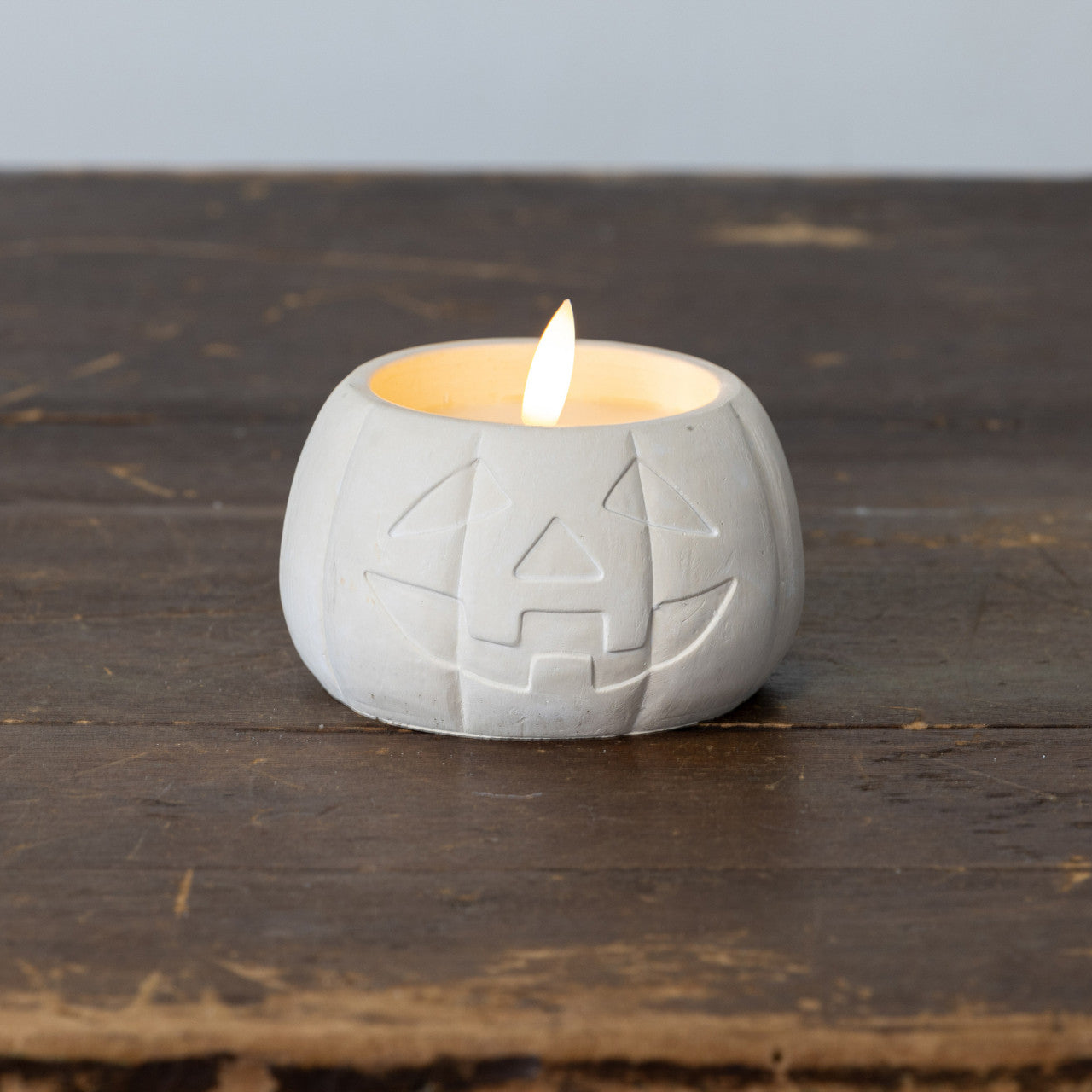 3 Inch Cream Jack-O-Lantern 3D Flame Candle