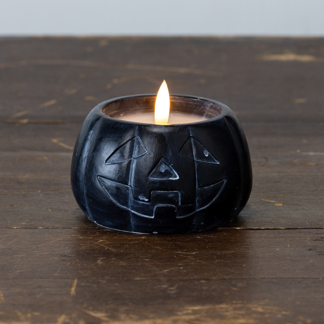 3 Inch Black Jack-O-Lantern 3D Flame Candle
