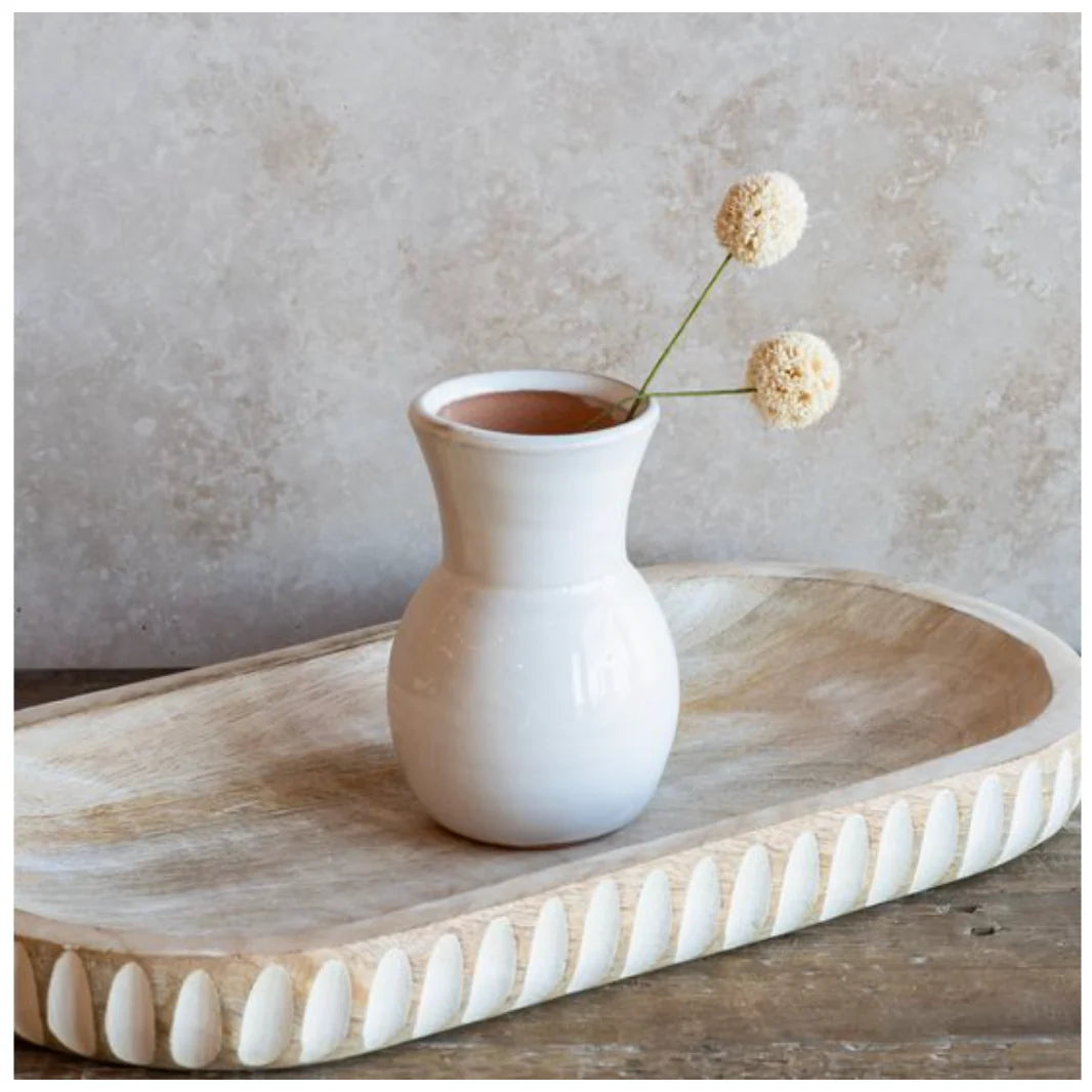 White Wide Mouth Vase
