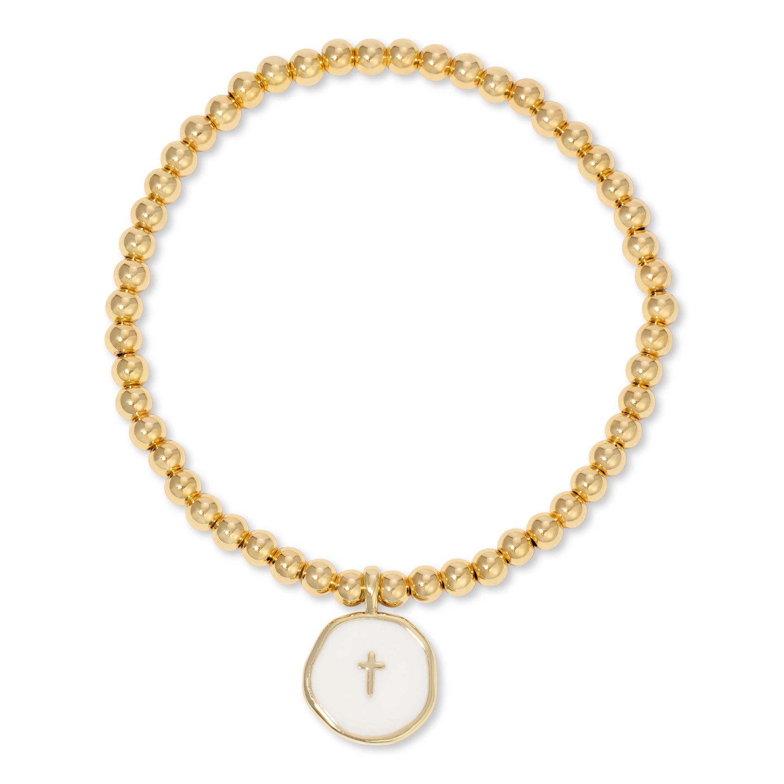 White Tiny Cross Bracelet