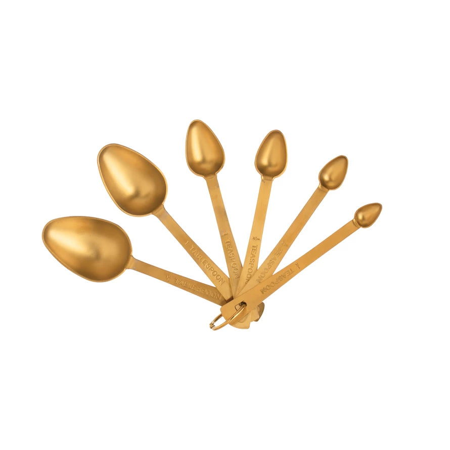 Stainless Steel Measuring Spoons Brass Finish