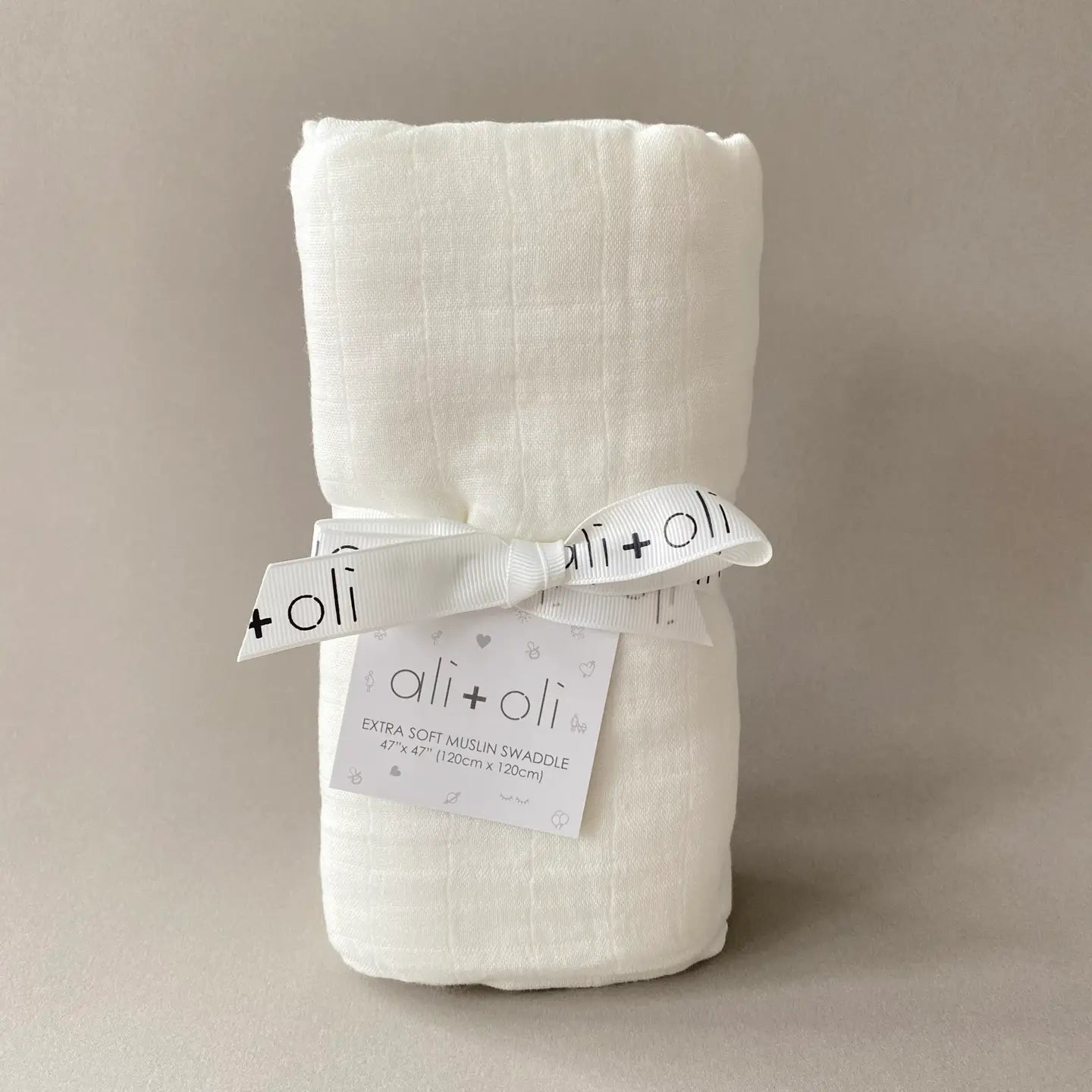 Pure White Bamboo Muslin Swaddle Blanket