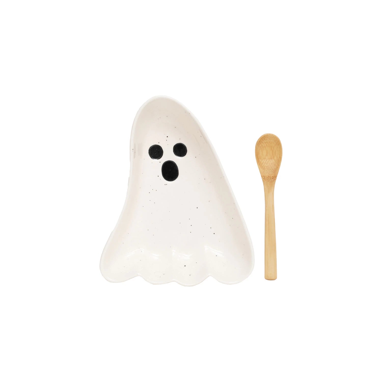 Ghost Shaped Dish with Spoon