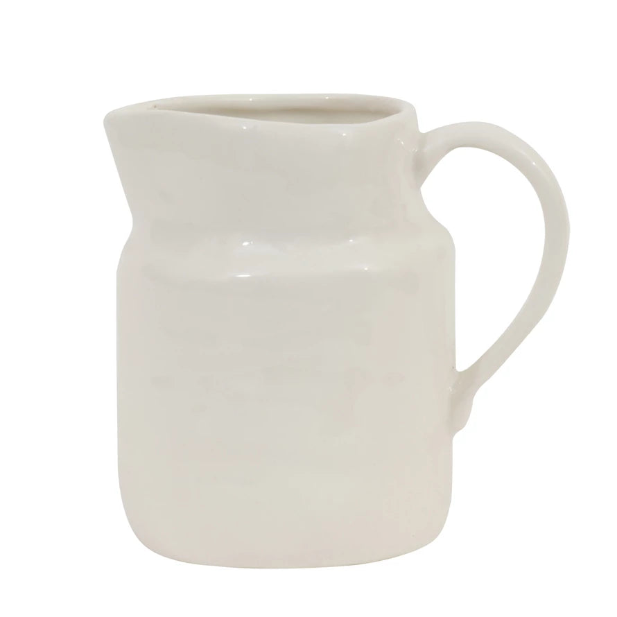 White Stoneware Pitcher