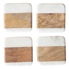 Load image into Gallery viewer, Marble and Acacia Wood Coasters
