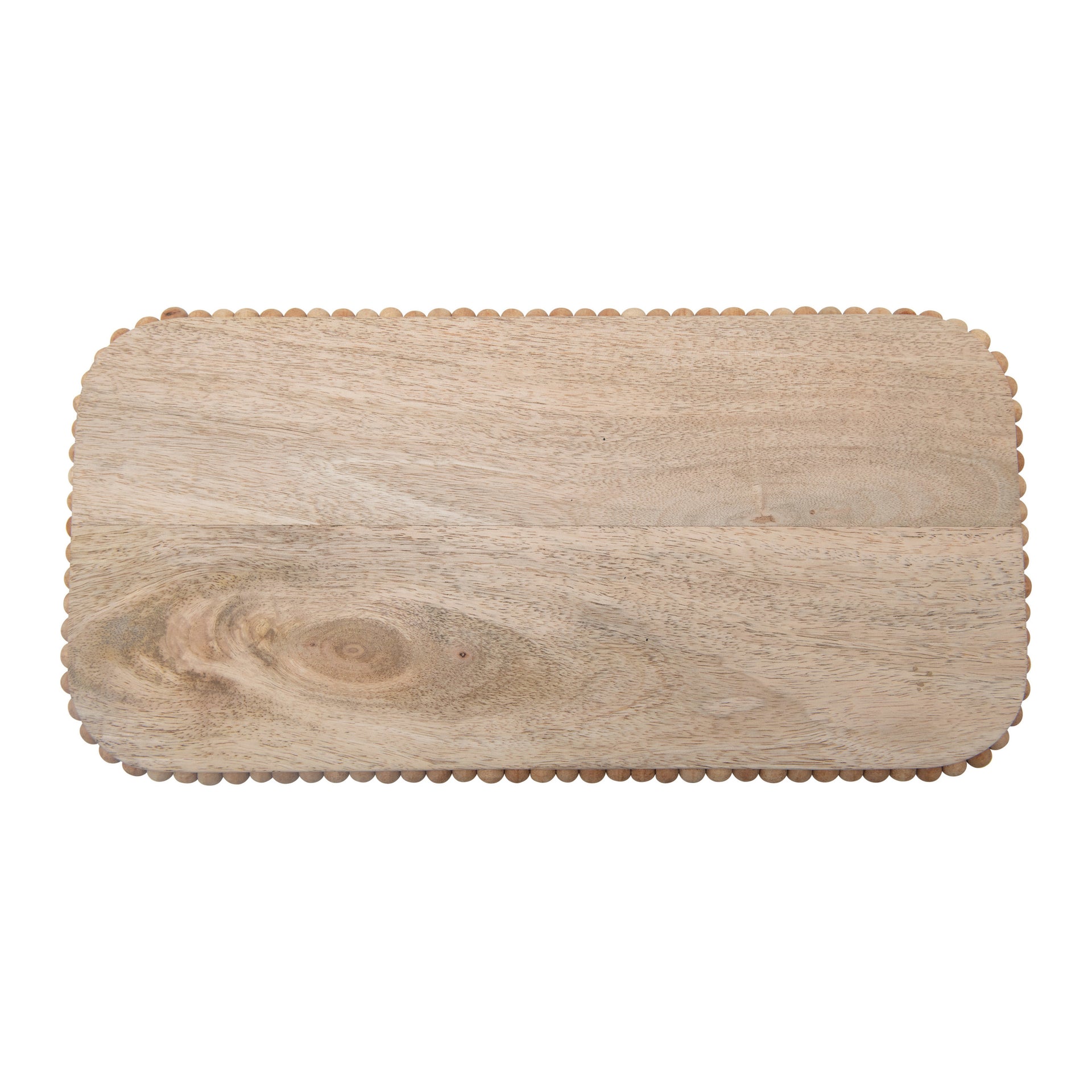Decorative Mango Wood Pedestal with Beaded Edge