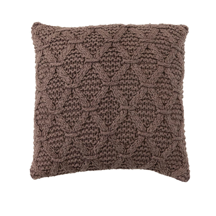 Cotton Slub Pillow with Diamond Pattern
