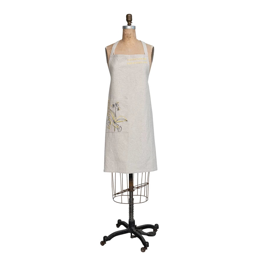 32"L x 28"W Cotton & Linen Printed Apron