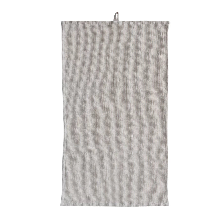 Oversized Woven Linen & Cotton Waffle Tea Towel with Loop
